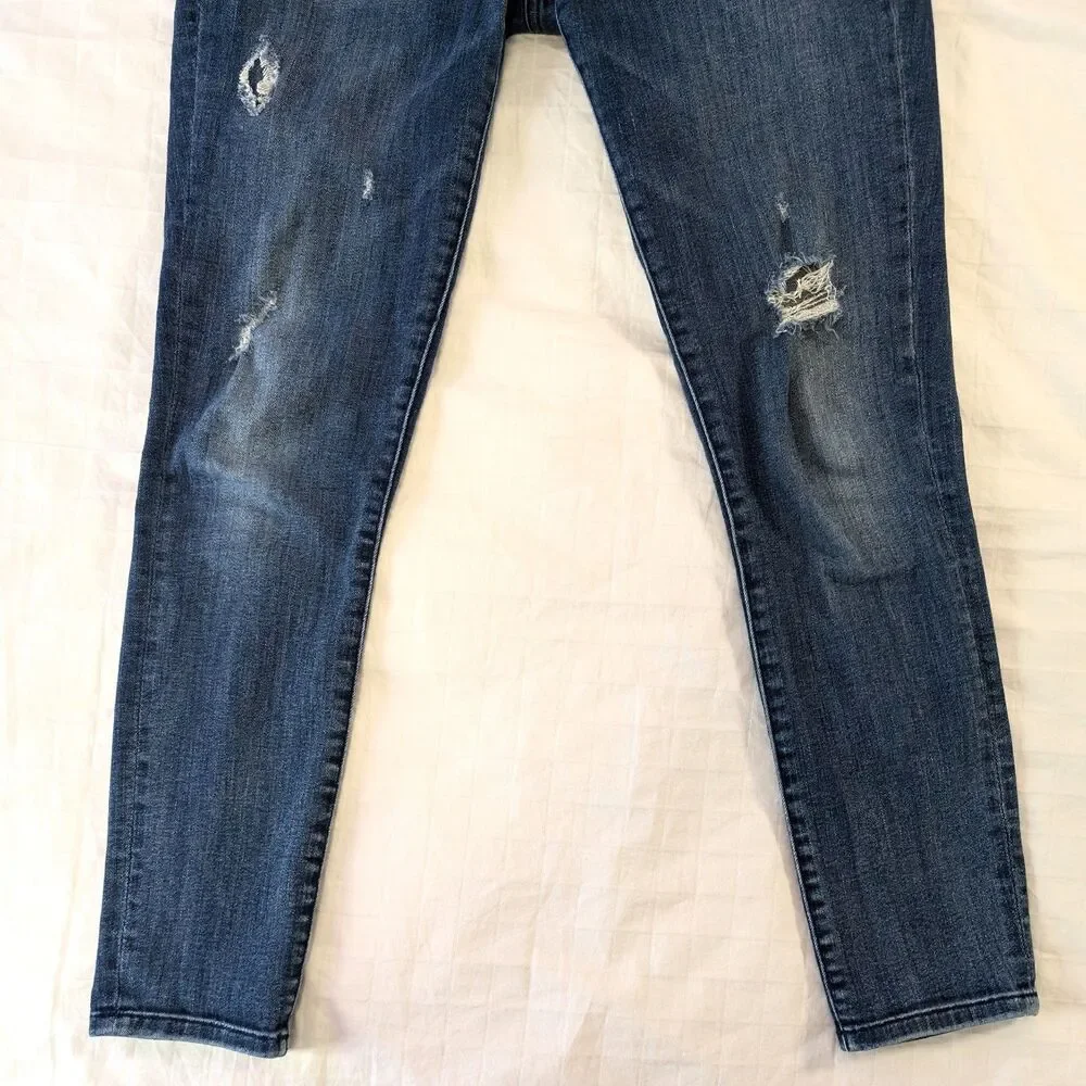 DL1961 Margaux Mid Rise Ankle Skinny Distressed Ripped Jeans, Size 26 - Picture 3 of 8